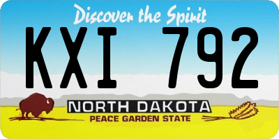 ND license plate KXI792