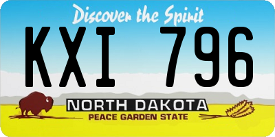 ND license plate KXI796