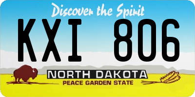 ND license plate KXI806