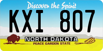 ND license plate KXI807