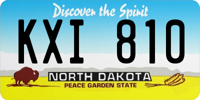 ND license plate KXI810