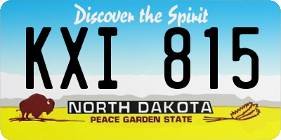 ND license plate KXI815