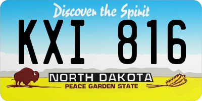 ND license plate KXI816