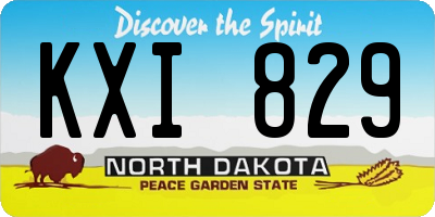 ND license plate KXI829