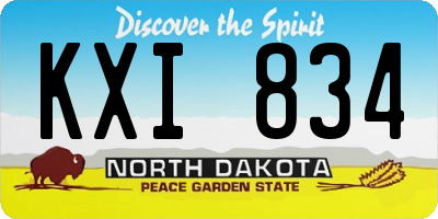 ND license plate KXI834
