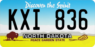 ND license plate KXI836