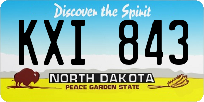 ND license plate KXI843