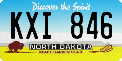ND license plate KXI846
