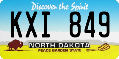 ND license plate KXI849