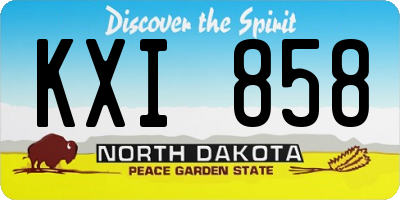 ND license plate KXI858