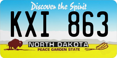ND license plate KXI863