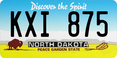 ND license plate KXI875