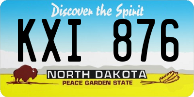 ND license plate KXI876