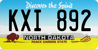 ND license plate KXI892