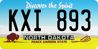 ND license plate KXI893