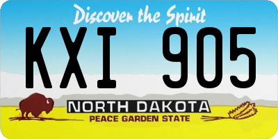 ND license plate KXI905