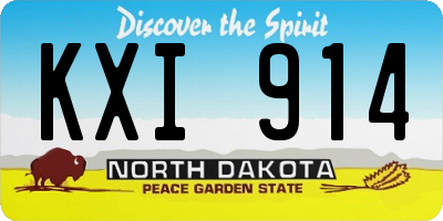 ND license plate KXI914