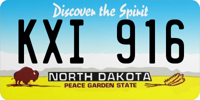 ND license plate KXI916