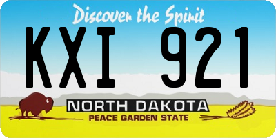 ND license plate KXI921