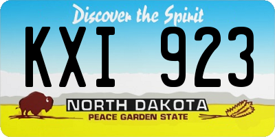 ND license plate KXI923