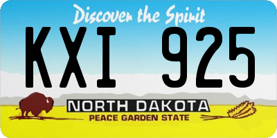 ND license plate KXI925