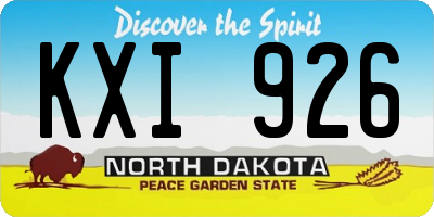 ND license plate KXI926