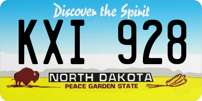ND license plate KXI928