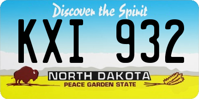 ND license plate KXI932