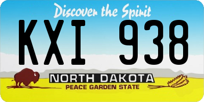 ND license plate KXI938