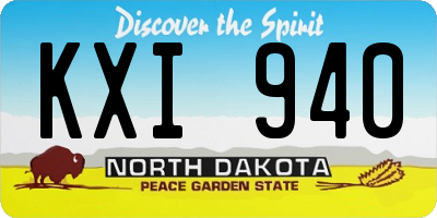 ND license plate KXI940
