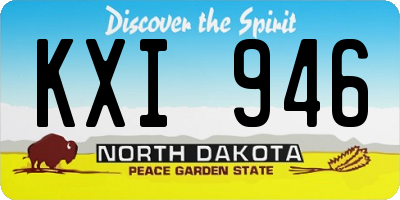 ND license plate KXI946
