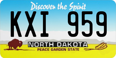 ND license plate KXI959
