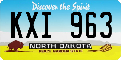 ND license plate KXI963