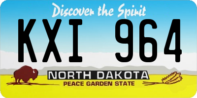ND license plate KXI964