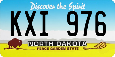 ND license plate KXI976
