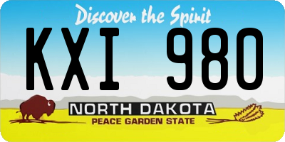 ND license plate KXI980