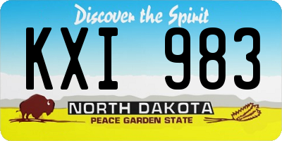 ND license plate KXI983