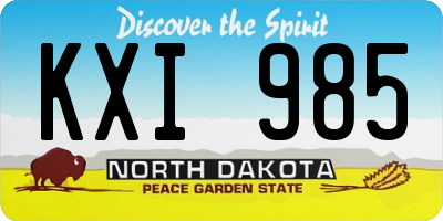 ND license plate KXI985