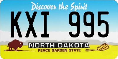 ND license plate KXI995
