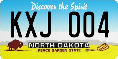 ND license plate KXJ004