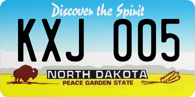 ND license plate KXJ005