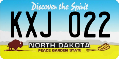 ND license plate KXJ022