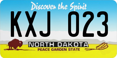 ND license plate KXJ023