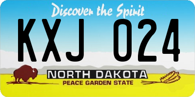 ND license plate KXJ024