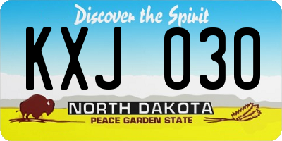 ND license plate KXJ030