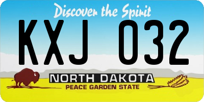 ND license plate KXJ032