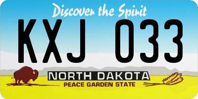 ND license plate KXJ033