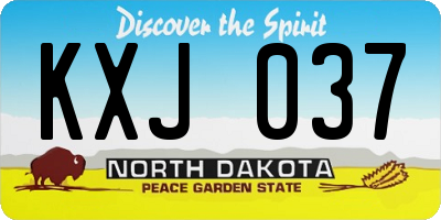 ND license plate KXJ037
