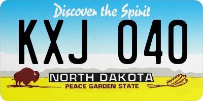 ND license plate KXJ040