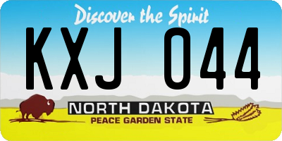 ND license plate KXJ044